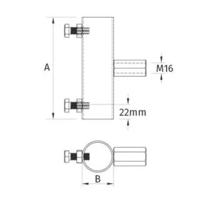 Air-Terminal-Mast-Holder-with-Threaded-Insert