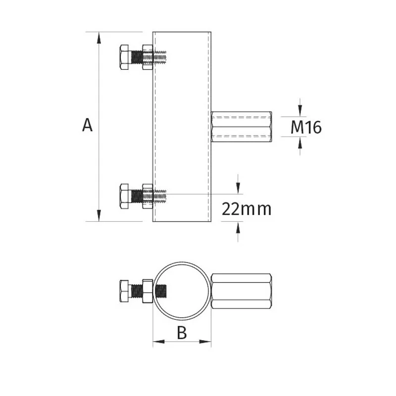 Air Terminal Mast Holder with Threaded Insert - Image 2