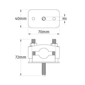 Insulated-Lightning-Conductor-Cable-Holder-–-M8-Thread