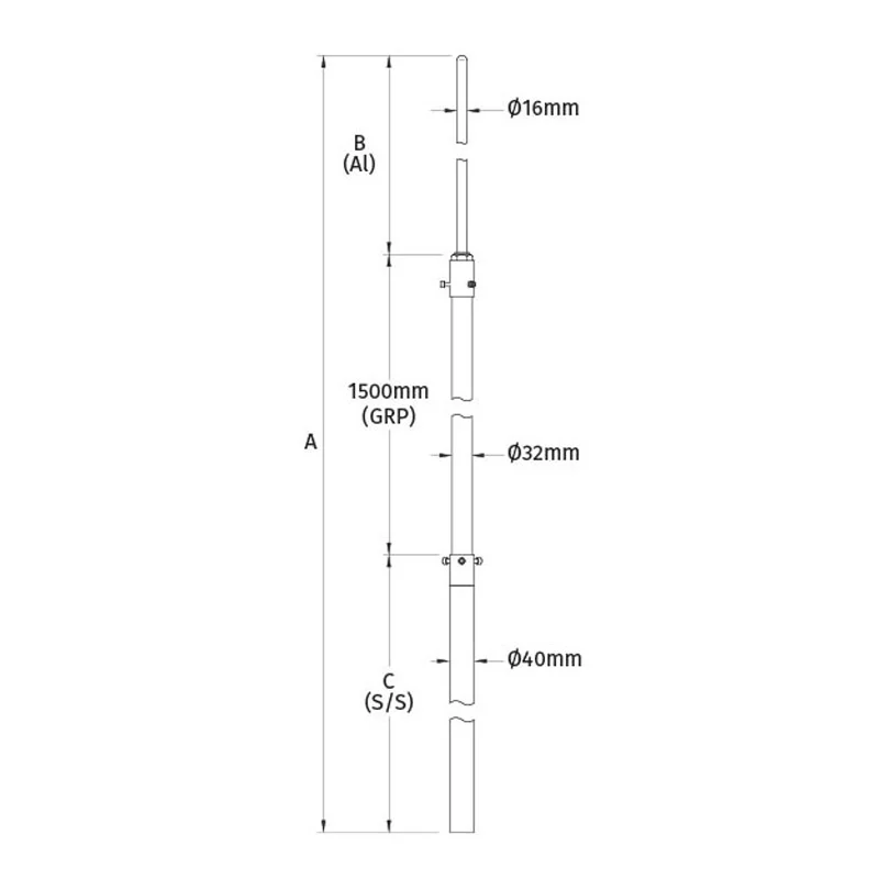 Insulated-Lightning-Conductor-Wall-Mounted-Interception-Mast-–-3m-to-7m-high