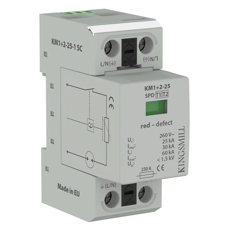 Type-1+2-Lightning-Current-and-Surge-Arrester-(KM1+2-25-1+0-SC)