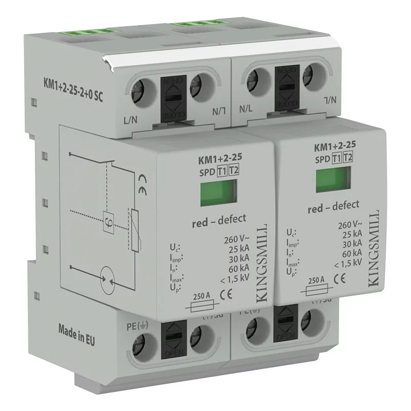 Type-1+2-Lightning-Current-and-Surge-Arrester-(KM1+2-25-2+0-SC)