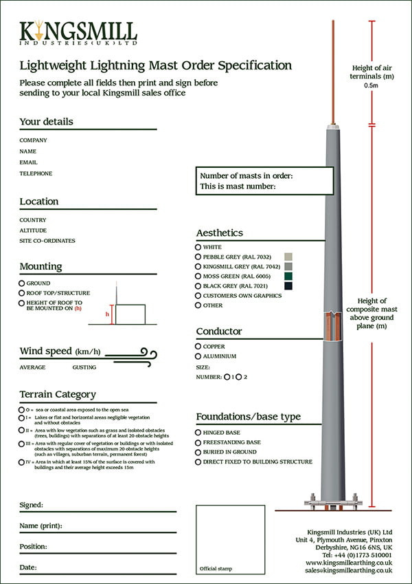 Mast Lightning Protection System