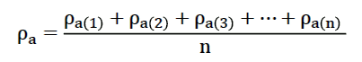 arithmetic mean of the measured apparent resistivity