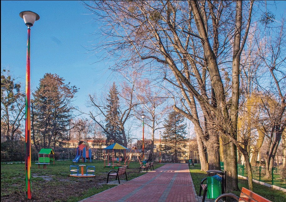 Designed Lightning Pole in a Park