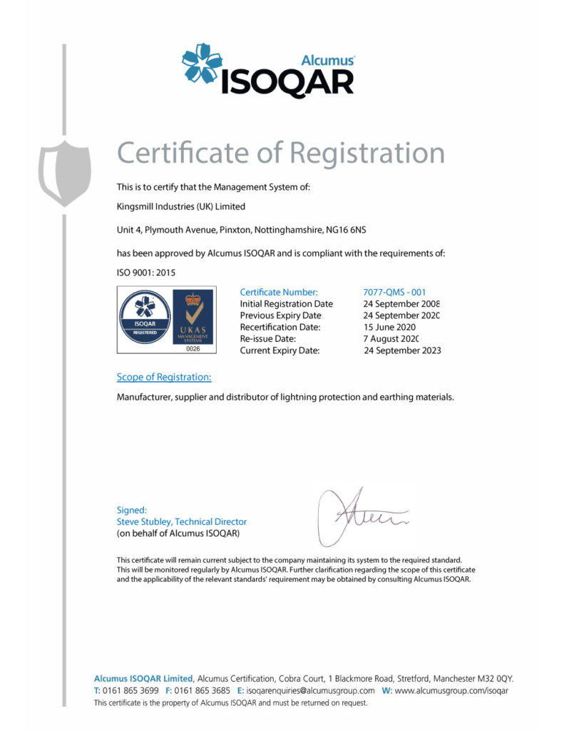 ISOQAR Certification - Kingsmill Industries