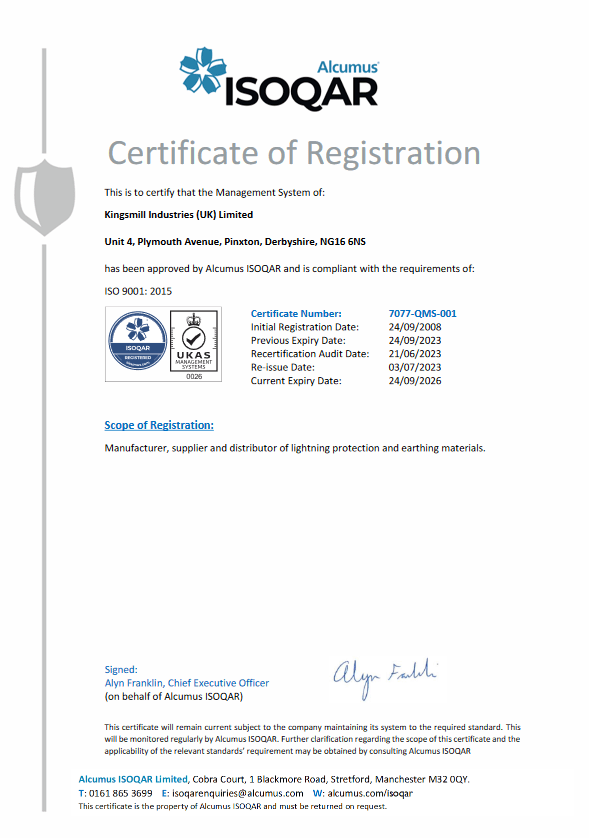 ISOQAR Certification - Kingsmill Industries