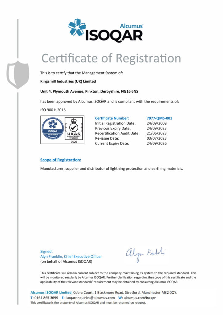 ISOQAR Certification - Kingsmill Industries